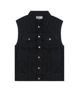 Black Denim Motorcycle Vest - MCS - cafetwin