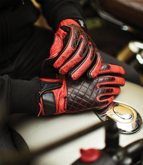 Gloves Cafe Racer Vintage Torc Sunset Red