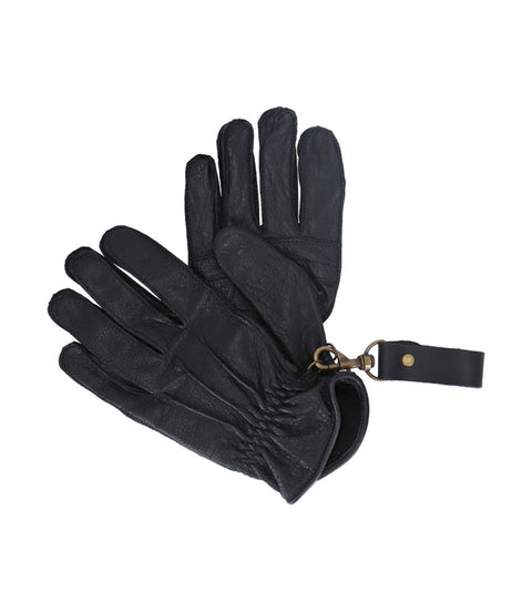 Gants Moto Vintage en cuir noir