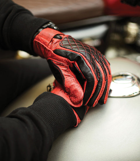 Gloves Cafe Racer Vintage Torc Sunset Red