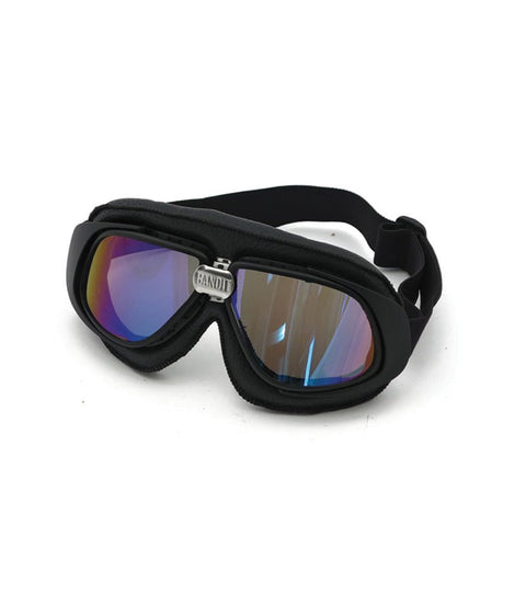 Occhiali Moto Vintage - Neri con Lente Iridium - cafetwin