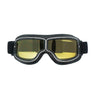 Black Vintage Motorcyclist Goggles Yellow Lens - cafetwin