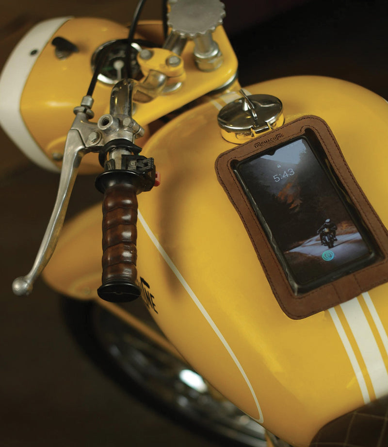 Phone Holder Moto Vintage Brown