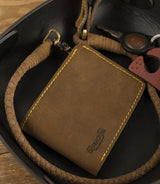 Braune Geldbörse Moto mit Kette - Trip Machine - cafetwin