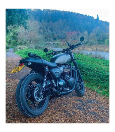 Exhaust for Bonneville T100 - T120 from 2016 - Saturn V Black - cafetwin