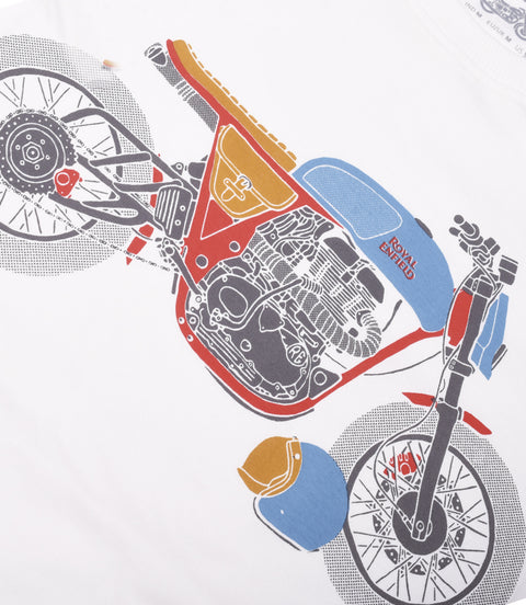 T-Shirt Royal Enfield Tnt Motorcycles Bianca - cafetwin