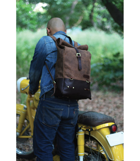 Zaino Moto Vintage Marrone Trip Machine - cafetwin